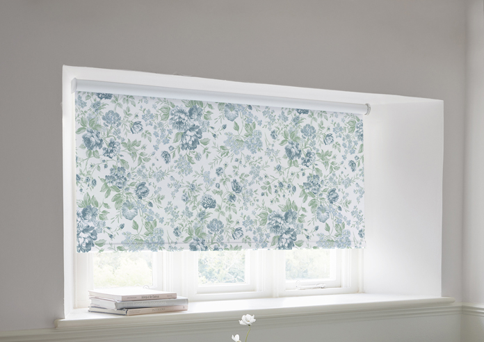 Shabby Chic by Rachel Ashwell Romantic Rose (Blackout), Blue - Roller Blind - Image 5